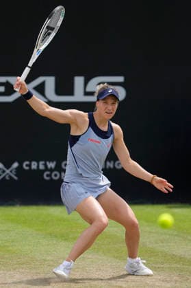 Lexus Nottingham Open - Day Six Viktorija Golubic competes during her semi-final singles match at the 2026 Lexus Nottingham Open Women s tennis tournament at the Nottingham Tennis Centre in Nottingham, England, on June 20, 2026. Nottingham Great Britain United Kingdom  Copyright: xOwenxHammondx originalFilename:hammond-2026lexu260620_npdPK.jpg