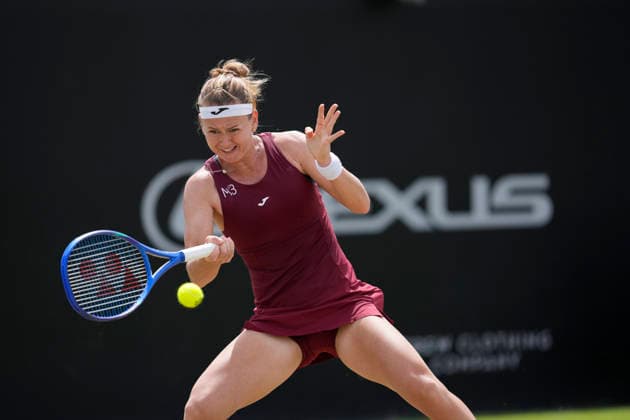 Lexus Nottingham Open - Day Six Marie Bouzkova in action during her semi-final singles match at the 2026 Lexus Nottingham Open Women s tennis tournament at the Nottingham Tennis Centre in Nottingham, England, on June 20, 2026. Nottingham Great Britain United Kingdom  Copyright: xOwenxHammondx originalFilename:hammond-2026lexu260620_npDrO.jpg