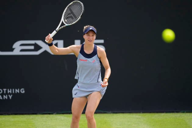 Lexus Nottingham Open - Day Six Viktorija Golubic competes during her semi-final singles match at the 2026 Lexus Nottingham Open Women s tennis tournament at the Nottingham Tennis Centre in Nottingham, England, on June 20, 2026. Nottingham Great Britain United Kingdom  Copyright: xOwenxHammondx originalFilename:hammond-2026lexu260620_npe4z.jpg