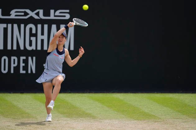 Lexus Nottingham Open - Day Six Viktorija Golubic competes during her semi-final singles match at the 2026 Lexus Nottingham Open Women s tennis tournament at the Nottingham Tennis Centre in Nottingham, England, on June 20, 2026. Nottingham Great Britain United Kingdom  Copyright: xOwenxHammondx originalFilename:hammond-2026lexu260620_npq5n.jpg