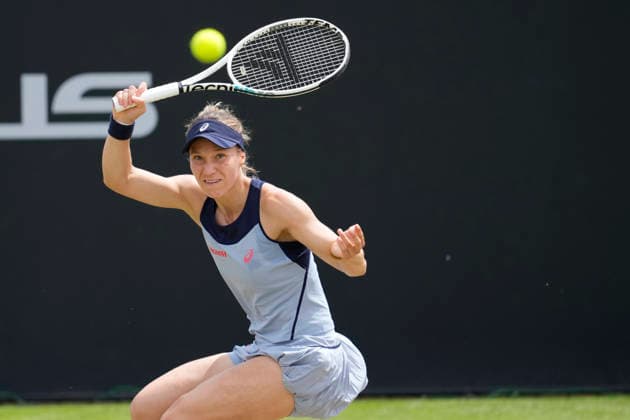 Lexus Nottingham Open - Day Six Viktorija Golubic competes during her semi-final singles match at the 2026 Lexus Nottingham Open Women s tennis tournament at the Nottingham Tennis Centre in Nottingham, England, on June 20, 2026. Nottingham Great Britain United Kingdom  Copyright: xOwenxHammondx originalFilename:hammond-2026lexu260620_npDJJ.jpg