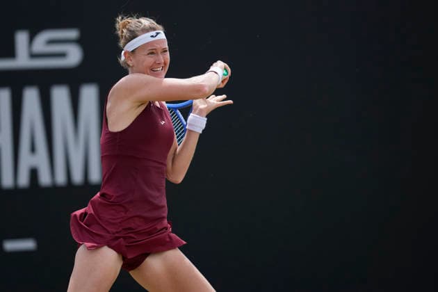 Lexus Nottingham Open - Day Six Marie Bouzkova in action during her semi-final singles match at the 2026 Lexus Nottingham Open Women s tennis tournament at the Nottingham Tennis Centre in Nottingham, England, on June 20, 2026. Nottingham Great Britain United Kingdom  Copyright: xOwenxHammondx originalFilename:hammond-2026lexu260620_npE1V.jpg