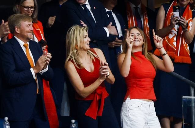 HOUSTON - (lr) King Willem-Alexander, Queen Maxima and Princess Ariane in the stands during the FIFA 2026 World Cup Group F match between the Netherlands and Sweden at Houston Stadium on June 20, 2026 in Houston, United States. KOEN VAN WEEL ANP FIFA World Cup, WM, Weltmeisterschaft, Fussball 2026 group stage 2026 xVIxANPxSportx xxANPxIVx 561533265 originalFilename: 561533265.jpg