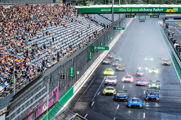 DTM, 5. + 6. Rennen DEKRA Lausitzring 2026 22 Mercedes-AMG GT3 EVO, Landgraf Motorsport: Lucas Auer, 80 Mercedes-AMG GT3 EVO, Winward Racing: Maro Engel, 36 Ford Mustang GT3, HRT Ford Racing: Arjun Maini- picture by Gruppe C Photography Schipkau DEKRA Lausitzring Brandenburg Germany Copyright: xGruppexCxPhotographyx