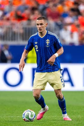 260620 Gustaf Lagerbielke of Sweden during the FIFA World Cup, WM, Weltmeisterschaft, Fussball 2026 football match between Netherlands and Sweden on June 20, 2026 in Houston. Photo: Petter Arvidson BILDBYRAN kod PA PA1246 bbeng fotboll football soccer fotball vm fotbolls-vm fotball-vm fotbolls-vm 2026 fifa world cup 2026 sverige sweden sverige a netherlands nederländerna *** June 20, 2026  Copyright: PETTERxARVIDSON BB260620PA264
