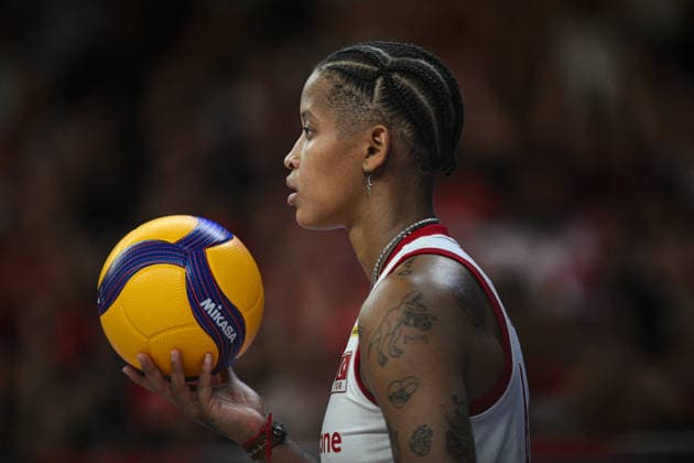 Turkiye v Germany - 2026 FIVB Volleyball Nations League ANKARA, TURKIYE - JUNE 20: Melissa Vargas of Turkiye competes during the 2026 FIVB Volleyball Nations League Phase 2 match between Turkiye and Germany at the Ankara Sports Hall in Ankara, Turkiye on June 20, 2026. Akin Celiktas Anadolu Ankara Turkey. Editorial use only. Please get in touch for any other usage.  Copyright: x2026xAnadoluxAkinxCeliktasx
