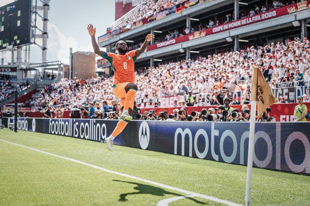 Fußball Herren FIFA Fußball-Weltmeisterschaft 2026 Gruppe E Deutschland vs. Elfenbeinküste 20.06.2026 Torjubel Franck Kessie ( 8, Elfenbeinkueste) Toronto Toronto Stadium Ontario Kanada *** Mens Soccer 2026 FIFA World Cup Group E Germany vs. Ivory Coast June 20, 2026 Goal celebration by Franck Kessie (8), Ivory Coast Toronto, Toronto Stadium, Ontario, Canada,detected_source_language