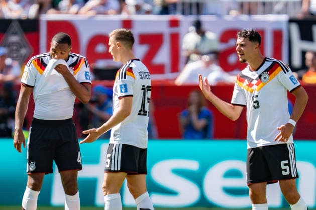 FIFA Fussball Weltmeisterschaft 2026, Gruppe E, Spiel 2, Deutschland vs Elfenbeinküste, 20.06.2026 im Toronto Stadium, Toronto Tor zum 0:1 durch Frank Kessie Aleksandar Pavlovic (Deutschland) Nico Schlotterbeck (Deutschland) Jonathan Tah (Deutschland) *** 2026 FIFA World Cup, Group E, Match 2, Germany vs. Ivory Coast, June 20, 2026, at Toronto Stadium, Toronto. Goal Copyright: xBahhoxKarax