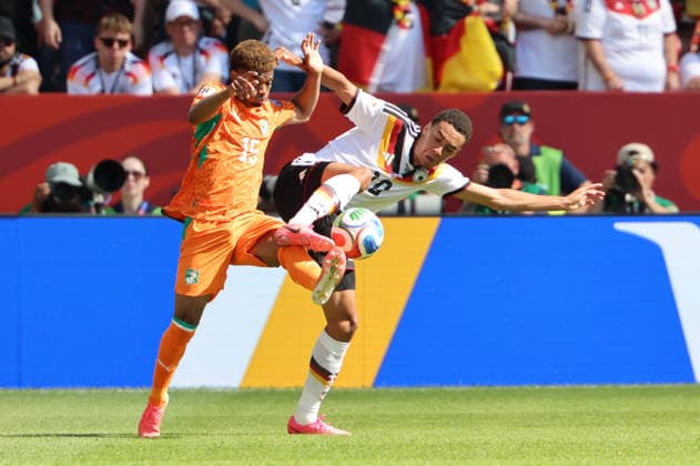 20.06.2026, Fussball, Herren, FIFA Weltmeisterschaft 2026, Vorrunde, Gruppe E, Toronto, Deutschland - Elfenbeinküste, Jamal Musiala (Deutschland), Amad Diallo Traore (Elfenbeinküste) Toronto BMO Field Ontario Kanada (CAN) *** June 20, 2026, Soccer, Mens, 2026 FIFA World Cup, Group Stage, Group E, Toronto, Germany vs. Ivory Coast, Jamal Musiala (Germany), Amad Diallo Traore (Ivory Coast), Toronto, BMO Field, Ontario, Canada (CAN),detected_source_language Copyright: xSebastianxBachx