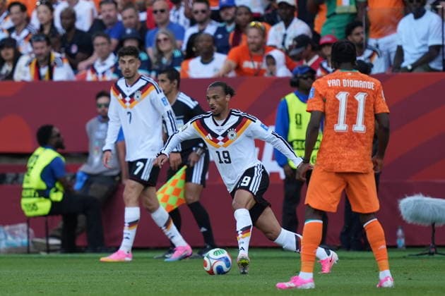 Germany v Ivory Coast - FIFA World Cup, WM, Weltmeisterschaft, Fussball 2026 - Group E TORONTO, CANADA - JUNE 20: Leroy Sane of Germany in action against Yan Diomande of Ivory Coast in action during the 2026 FIFA World Cup First Stage Group E match between Germany and Ivory Coast at Toronto Stadium (BMO Field) in Toronto, Ontario, Canada on June 20, 2026. Mert Alper Dervis Anadolu Ontario Canada. Editorial use only. Please get in touch for any other usage.  Copyright: x2026xAnadoluxMertxAlperxDervisx