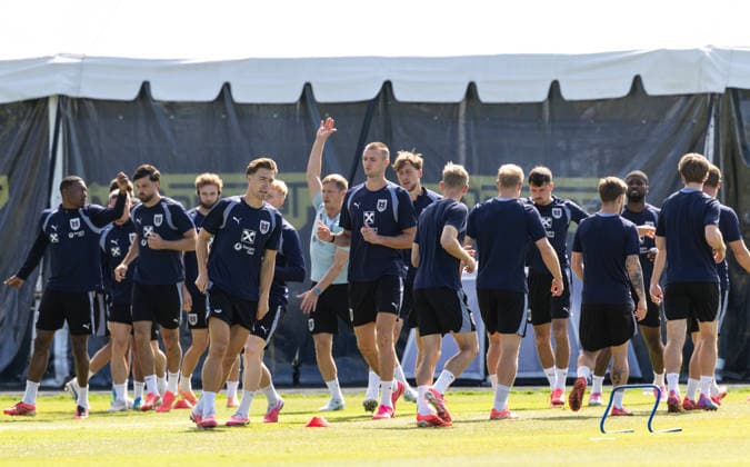 SOCCER - FIFA World Cup, WM, Weltmeisterschaft, Fussball 2026, preview SANTA BARBARA,CALIFORNIA,USA,20.JUN.26 - SOCCER - FIFA World Cup 2026, USA, Mexico, Canada, preview, Oesterreichischer Fussball-Bund, training team AUT. Image shows the team of AUT.  GEPAxpictures xArminxRauthner