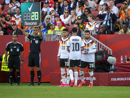 Fußball, Herren, FIFA World Cup, WM, Weltmeisterschaft, Fussball 2026, Spiel in Toronto (Gruppe E, 2. Spieltag), Deutschland - Elfenbeinküste, v. l. Nadiem Amiri (Deutschland), Jamal Musiala (Deutschland), Deniz Undav (Deutschland), 20.06. 2026, *** Soccer, Mens, 2026 FIFA World Cup, Group E match in Toronto, Matchday 2, Germany vs. Ivory Coast, from left Copyright: xMatthiasxKochx