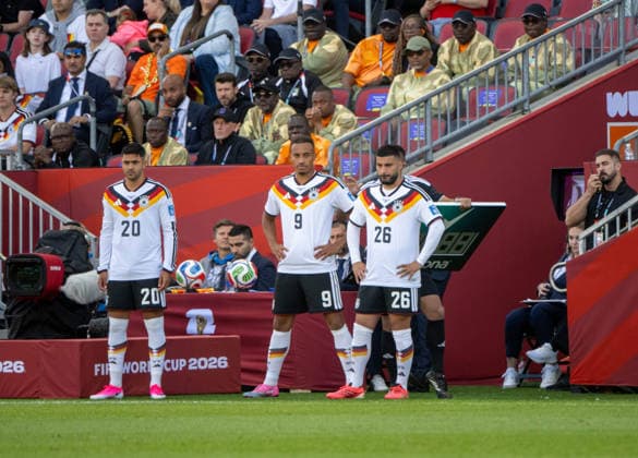 Fußball, Herren, FIFA World Cup, WM, Weltmeisterschaft, Fussball 2026, Spiel in Toronto (Gruppe E, 2. Spieltag), Deutschland - Elfenbeinküste, v. l. Nadiem Amiri (Deutschland), Jamie Leweling (Deutschland), Deniz Undav (Deutschland), 20.06. 2026, *** Soccer, Mens, 2026 FIFA World Cup, Group E match in Toronto, Matchday 2, Germany vs. Ivory Coast, from left Copyright: xMatthiasxKochx