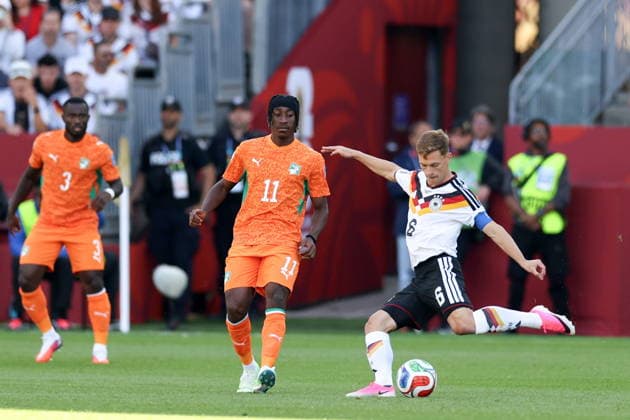 TORONTO 20.06.2026 MISTRZOSTWA SWIATA W PILCE NOZNEJ 2026 GRUPA E MECZ: NIEMCY - WYBRZEZE KOSCI SLONIOWEJ --- 2026 FIFA World Cup, WM, Weltmeisterschaft, Fussball GROUP E MATCH: GERMANY - IVORY COAST YAN DIOMANDE JOSHUA KIMMICH FOT. PIOTR KUCZA FOTOPYK NEWSPIX.PL --- newspix.pl POLAND OUT! 