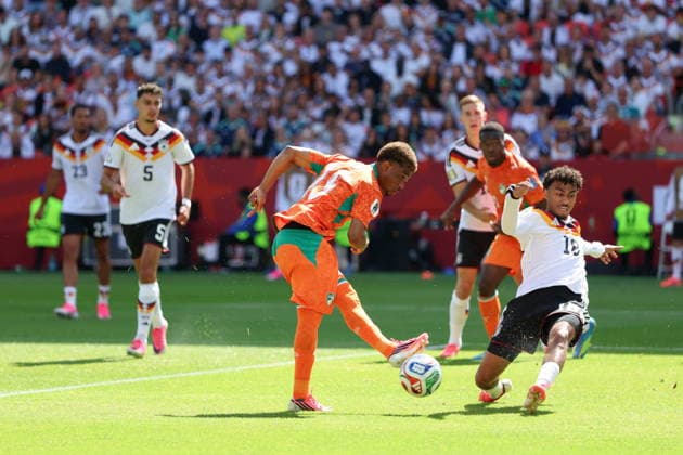 TORONTO 20.06.2026 MISTRZOSTWA SWIATA W PILCE NOZNEJ 2026 GRUPA E MECZ: NIEMCY - WYBRZEZE KOSCI SLONIOWEJ --- 2026 FIFA World Cup, WM, Weltmeisterschaft, Fussball GROUP E MATCH: GERMANY - IVORY COAST AMAD DIALLO NATHANIEL BROWN FOT. PIOTR KUCZA FOTOPYK NEWSPIX.PL --- newspix.pl POLAND OUT! 