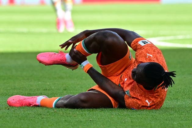FIFA World Cup, WM, Weltmeisterschaft, Fussball 2026 - Group E - Germany vs Ivory Coast Wilfried Singo of Ivory Coast lies on the ground during the FIFA World Cup 2026 group stage match Germany against Ivory Coast, in Toronto, Canada, 20 June 2026. TORONTO United States  Copyright: xEDUARDOxLIMAx