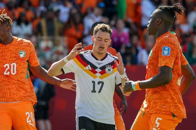 enttaeuschung bei Florian Wirtz 17 (Deutschland), Deutschland vs. Elfenbeinkueste, Fussball, FIFA, Weltmeisterschaft 2026, Gruppenphase, 20.06.2026 Toronto Ontario Kanada *** Disappointment for Florian Wirtz 17, Germany vs. Ivory Coast, Soccer, FIFA, 2026 World Cup, Group Stage, June 20, 2026, Toronto, Ontario, Canada,detected_source_language Copyright: xkolbert-press ChristianxKolbertx