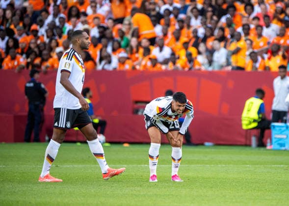 Fußball, Herren, FIFA World Cup, WM, Weltmeisterschaft, Fussball 2026, Spiel in Toronto (Gruppe E, 2. Spieltag), Deutschland - Elfenbeinküste, v. l. Jonathan Tah (Deutschland), Nadiem Amiri (Deutschland), 20.06. 2026,