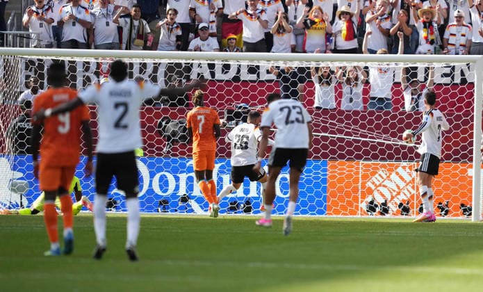 Deniz Undav (Germany) scores and celebrates his teams first goal during Germany v Cote D Ivoire, Group E FIFA World Cup, WM, Weltmeisterschaft, Fussball 2026, Toronto Stadium, Toronto, Canada on June 20, 2026. Thor Wegner DeFodi Images. (Photo by DeFodi Images) -