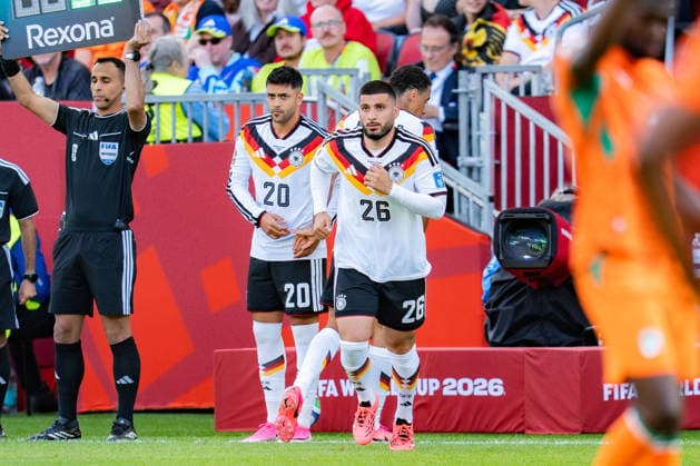 FIFA Fussball Weltmeisterschaft 2026, Gruppe E, Spiel 2, Deutschland vs Elfenbeinküste, 20.06.2026 im Toronto Stadium, Toronto Auswechselung Einwechselung Leroy Sane (Deutschland) Nadiem Amiri (Deutschland) Jamie Leweling (Deutschland) Deniz Undav (Deutschland)