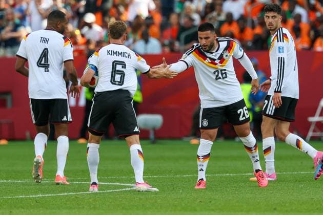 Torjubel von Joshua Kimmich 6 (Deutschland), Deniz Undav 26 (Deutschland) zum Ausgleich 1:1, Deutschland vs. Elfenbeinkueste, Fussball, FIFA, Weltmeisterschaft 2026, Gruppenphase, 20.06.2026 Toronto Ontario Kanada
