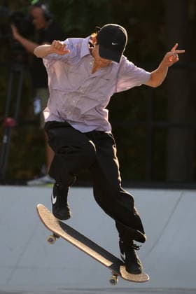Sora Shirai of Japan competes in the semi-finals of the men s street skateboard World Cup at Colle Oppio Park in Rome (Italy), June 20, 2026. andreaxstaccioli