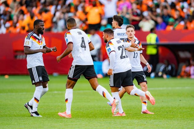 FIFA Fussball Weltmeisterschaft 2026, Gruppe E, Spiel 2, Deutschland vs Elfenbeinküste, 20.06.2026 im Toronto Stadium, Toronto Tor zum 1:1 durch Deniz Undav (Deutschland) Joshua Kimmich (Deutschland) Kai Havertz (Deutschland) Antonio Rüdiger (Deutschland) Jonathan Tah (Deutschland)