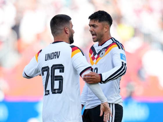 Deniz Undav (Deutschland, 26) und Nadiem Amiri (Deutschland, 20) jubeln nach einem Treffer fuer Deutschland. CAN, FIFA Weltmeisterschaft, Deutschland vs Elfenbeinkueste, Toronto, 20.06.2026 CAN, FIFA Weltmeisterschaft, Deutschland vs Elfenbeinkueste, Toronto, 20.06.2026 Toronto