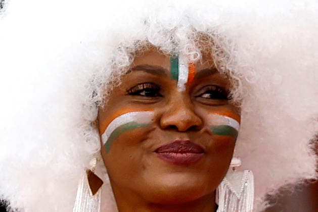 A female fan from Ivory Coast cheers on in a Group E match of the 2026 FIFA World Cup, WM, Weltmeisterschaft, Fussball between Germany and Ivory Coast at BMO Stadium in Toronto, Canada, 20 June 2026. FIFA World Cup 2026 - Group E - Germany vs. Ivory Coast !ACHTUNG: NUR REDAKTIONELLE NUTZUNG!  Copyright: xBienvenidoxVelascox GR6389 20260620-55020660458_1