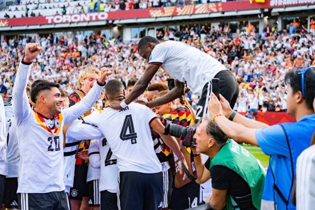 FIFA Fussball Weltmeisterschaft 2026, Gruppe E, Spiel 2, Deutschland vs Elfenbeinküste, 20.06.2026 im Toronto Stadium, Toronto Tor zum 2:1 durch Deniz Undav (Deutschland) Antonio Rüdiger (Deutschland) Jonathan Tah (Deutschland) Nadiem Amiri (Deutschland)