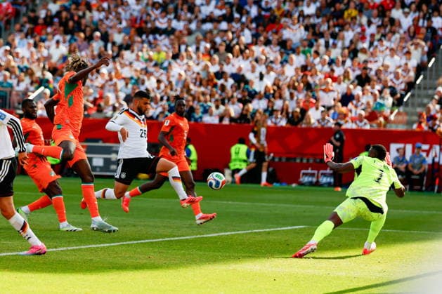 TORONTO STADIUM TORONTO ONTARIO KANADA 20.06.2026 FIFA MISTRZOSTWA SWIATA 2026 W PILKA NOZNA W KANADA MECZ GRUPA E GERMANY I COTE DIVOIRE FIFA World Cup, WM, Weltmeisterschaft, Fussball 2026 Group E match between Germany and CÃ te d Ivoire at Toronto Stadium in Toronto Canada on June 20, 2026 in Toronto, Ontario, Canada. N Z Germany forward Deniz Undav (26) scores the goal CÃ te d Ivoire goalkeeper Yahia Fofana (1) FOT. KAMIL KRZACZYNSKI NEWSPIX.PL --- newspix.pl POLAND OUT!  KSK