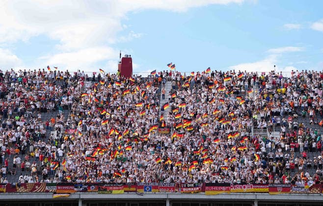 Germany fans (Germany) with post game celebration during Germany v Cote D Ivoire, Group E FIFA World Cup, WM, Weltmeisterschaft, Fussball 2026, Toronto Stadium, Toronto, Canada on June 20, 2026. Thor Wegner DeFodi Images. (Photo by DeFodi Images) -