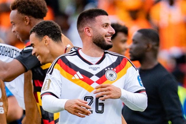 FIFA Fussball Weltmeisterschaft 2026, Gruppe E, Spiel 2, Deutschland vs Elfenbeinküste, 20.06.2026 im Toronto Stadium, Toronto Deniz Undav (Deutschland) wird gefeiert nach Abpfiff mit Jamal Musiala (Deutschland)