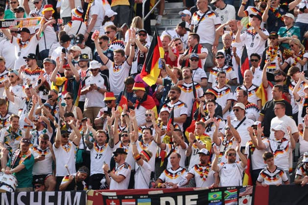 20.06.2026, Fussball, Herren, FIFA Weltmeisterschaft 2026, Vorrunde, Gruppe E, Toronto, Deutschland - Elfenbeinküste, Die deutschen Fans feiern den Sieg Toronto BMO Field Ontario Kanada (CAN)