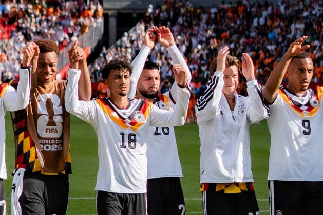 FIFA Fussball Weltmeisterschaft 2026, Gruppe E, Spiel 2, Deutschland vs Elfenbeinküste, 20.06.2026 im Toronto Stadium, Toronto Joshua Kimmich (Deutschland) Pascal Gross (Deutschland) Waldemar Anton (Deutschland) David Raum (Deutschland) Alexander Nübel (Deutschland) Kai Havertz (Deutschland) Asane Ouedraogo (Deutschland) Nathaniel Brown (Deutschland) Deniz Undav (Deutschland) Angelo Stiller (Deutschland) Jamie Leweling (Deutschland) Malick Thiaw (Deutschland)