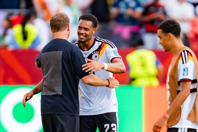 FIFA Fussball Weltmeisterschaft 2026, Gruppe E, Spiel 2, Deutschland vs Elfenbeinküste, 20.06.2026 im Toronto Stadium, Toronto Julian Nagelsmann (Deutschland) Felix Nmecha (Deutschland) Jamal Musiala (Deutschland)