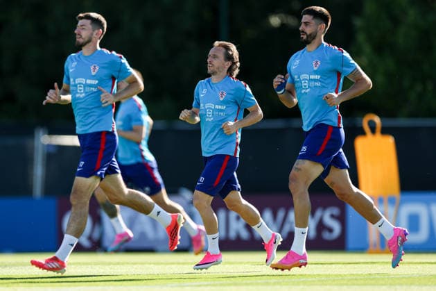 Croatia Training And press conference, PK, Pressekonferenz - FIFA World Cup, WM, Weltmeisterschaft, Fussball 2026 ALEXANDRIA, VIRGINIA - JUNE 20: Petar Sucic, Luka Modric and Martin Erlic during a Team Croatia training session at training centre at Episcopal High School on June 20, 2026 in Alexandria, Virginia.  IgorxKralj PIXSELL