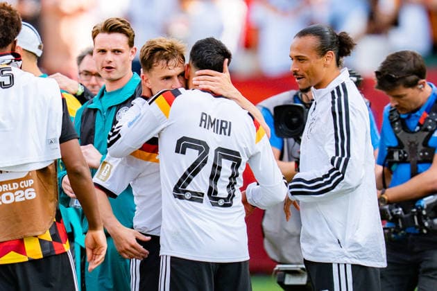 FIFA Fussball Weltmeisterschaft 2026, Gruppe E, Spiel 2, Deutschland vs Elfenbeinküste, 20.06.2026 im Toronto Stadium, Toronto Joshua Kimmich (Deutschland) Nadiem Amiri (Deutschland) Leroy Sane (Deutschland)
