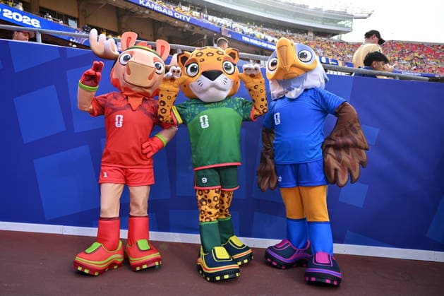 FIFA World Cup, WM, Weltmeisterschaft, Fussball 2026 - Group E - Ecuador vs Curacao (L-R) Canada s Maple the Moose, Mexico s Zayu the Jaguar, and USA s Clutch the Bald Eagle, the tournament mascots pose for a picture ahead of the FIFA World Cup 2026 group stage match Ecuador against Curacao, in Kansas City, USA, 20 June 2026. KANSAS CITY United States  Copyright: xAMYxKONTRASx