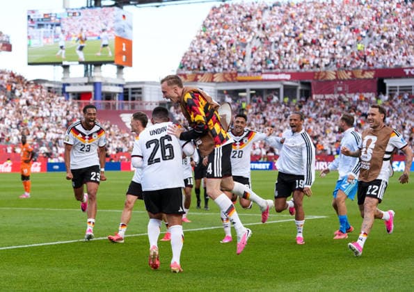 Die deutsche Nationalmannschaft jubelt nach dem zweiten Treffer der Partie gegen die Elfenbeinkueste. CAN, FIFA Weltmeisterschaft, Deutschland vs Elfenbeinkueste, Toronto, 20.06.2026 CAN, FIFA Weltmeisterschaft, Deutschland vs Elfenbeinkueste, Toronto, 20.06.2026 Toronto