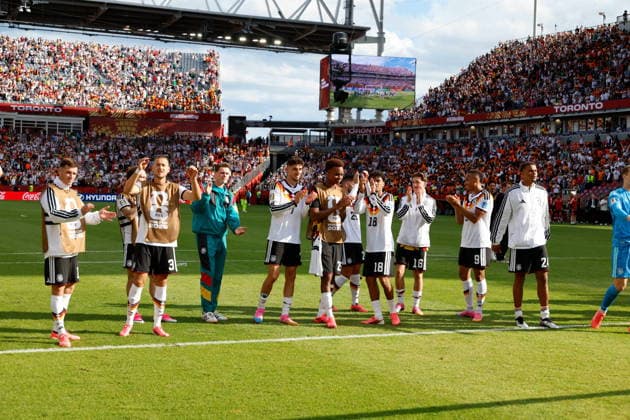 TORONTO STADIUM TORONTO ONTARIO KANADA 20.06.2026 FIFA MISTRZOSTWA SWIATA 2026 W PILKA NOZNA W KANADA MECZ GRUPA E GERMANY I COTE DIVOIRE FIFA World Cup, WM, Weltmeisterschaft, Fussball 2026 Group E match between Germany and CÃ te d Ivoire at Toronto Stadium in Toronto Canada on June 20, 2026 in Toronto, Ontario, Canada. N Z Germany players celebrates after match FOT. KAMIL KRZACZYNSKI NEWSPIX.PL --- newspix.pl POLAND OUT!  KSK