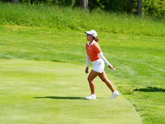 BELMONT, MI - JUNE 20: LPGA, Golf Damen player Minji Kang walks the 16th hole on June 20, 2026, during the third round of the LPGA Meijer LPGA Classic for Simply Give at Blythefield Country Club in Belmont, Michigan. (Photo by Brian Spurlock Icon Sportswire) GOLF: JUN 20 LPGA Meijer LPGA Classic for Simply Give EDITORIAL USE ONLY Icon26062020