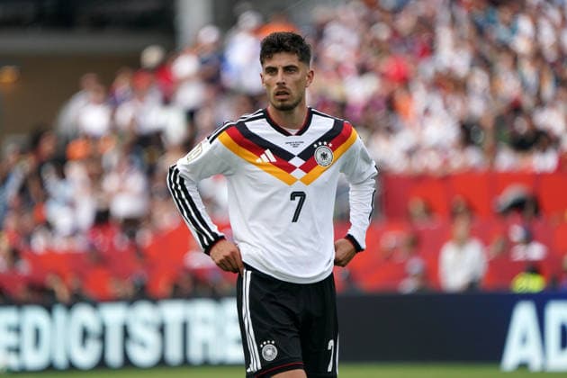 Fussball , Weltmeisterschaft 2026, FIFA WM 2026, Fussball World Cup , Canada USA, Mexico-2026, , Deutschland vs ElfenbeinKüste Germany vs Ivory Coast, Gruppenphase, Gruppen E , 20 .06.2026, Toronto Stadium Kanada, Kai Havertz Deutschland Aktion Einzelbild, Foto Chai von der Laage FIFA regulations prohibit any use of photographs as image sequences and or quasi-video. EDITORIAL USE ONLY,