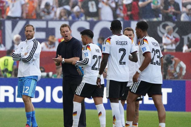 Fussball , Weltmeisterschaft 2026, FIFA WM 2026, Fussball World Cup , Canada USA, Mexico-2026, , Deutschland vs ElfenbeinKüste Germany vs Ivory Coast, Gruppenphase, Gruppen E , 20 .06.2026, Toronto Stadium Kanada, Julian Nagelsmann Deutschland, Germany GER Trainer , Coach, Nadiem Amiri Antonio Rüdiger, Felix Nmecha Foto Chai von der Laage FIFA regulations prohibit any use of photographs as image sequences and or quasi-video. EDITORIAL USE ONLY,