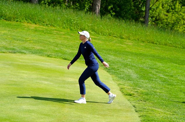 BELMONT, MI - JUNE 20: LPGA, Golf Damen player Cassie Porter walks the 16th hole on June 20, 2026, during the third round of the LPGA Meijer LPGA Classic for Simply Give at Blythefield Country Club in Belmont, Michigan. (Photo by Brian Spurlock Icon Sportswire) GOLF: JUN 20 LPGA Meijer LPGA Classic for Simply Give EDITORIAL USE ONLY Icon26062025