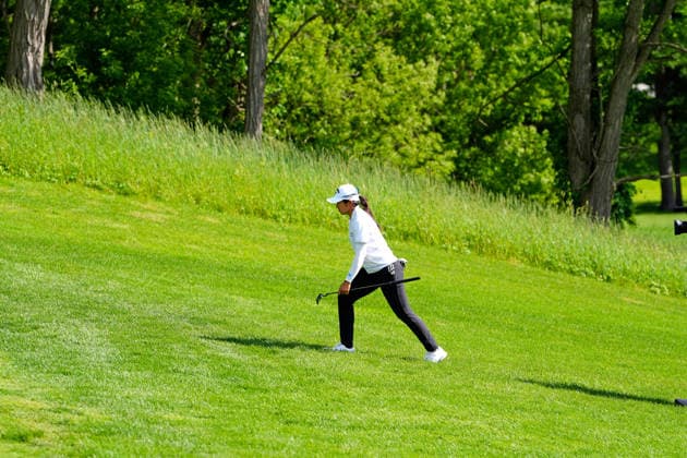 BELMONT, MI - JUNE 20: LPGA, Golf Damen player Jing Yan walks the 16th hole on June 20, 2026, during the third round of the LPGA Meijer LPGA Classic for Simply Give at Blythefield Country Club in Belmont, Michigan. (Photo by Brian Spurlock Icon Sportswire) GOLF: JUN 20 LPGA Meijer LPGA Classic for Simply Give EDITORIAL USE ONLY Icon26062026
