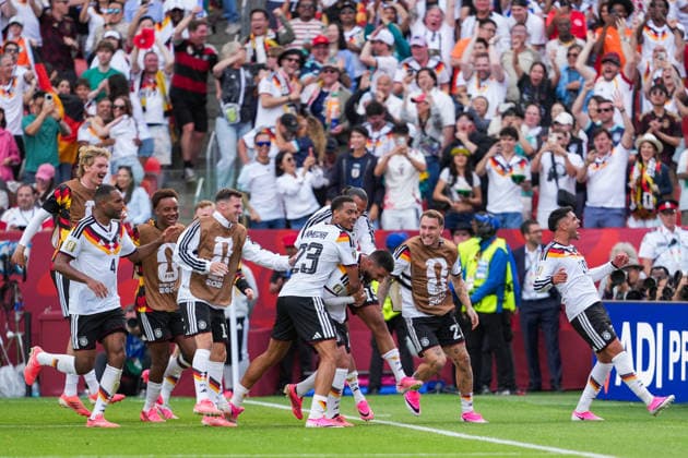 Ivory Coast vs Germany FIFA World Cup, WM, Weltmeisterschaft, Fussball Group G Match Deniz Undav 26 and Germany team are celebrating after scoring a goal during the 2026 FIFA World Cup Group E match between Germany and Ivory Coast at Toronto Stadium. on June 20, 2026 in Toronto, Canada. (Photo by Leonardo Ramirez Eyepix Group) Copyright: xLeonardoxRamirezx xEyepixxGroupx LR20062026-00373