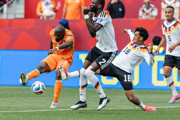 Seko Fofana of Ivory Coast shoots at goal during the FIFA World Cup, WM, Weltmeisterschaft, Fussball game between Germany and Ivory Coast at Toronto Stadium on June 20, 2026 in Toronto, Ontario, Canada  Copyright: xCurtisxWongx xSPPx Sportspressphoto_SPR172076