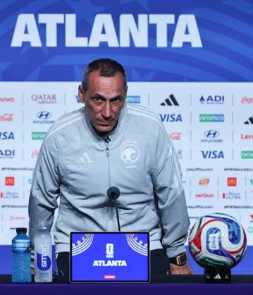 FIFA World Cup, WM, Weltmeisterschaft, Fussball 2026 - Spain press conference, PK, Pressekonferenz Saudi Arabia national soccer team head coach Georgios Donis attends a press conference in Atlanta, Georgia, USA, Saturday, 20 June 2026. Spain will face Saudi Arabia on 21 June in a FIFA World Cup 2026 Group H match. ATLANTA United States  Copyright: xRONALDxWITTEKx