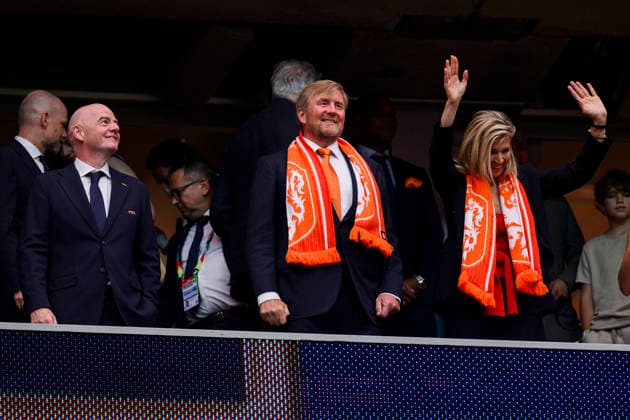 260620 FIFA President Gianni Infantino with King Willem-Alexander of the Netherlands and Queen Maxima of the Netherlands before the FIFA World Cup, WM, Weltmeisterschaft, Fussball 2026 football match between Netherlands and Sweden on June 20, 2026 in Houston. Photo: Ludvig Thunman BILDBYRAN kod LT PA1246 bbeng fotboll football soccer fotball vm fotbolls-vm fotball-vm fotbolls-vm 2026 fifa world cup 2026 sverige sweden sverige a Netherlands nederländerna *** June 20, 2026  Copyright: LUDVIGxTHUNMAN BB260620LT136